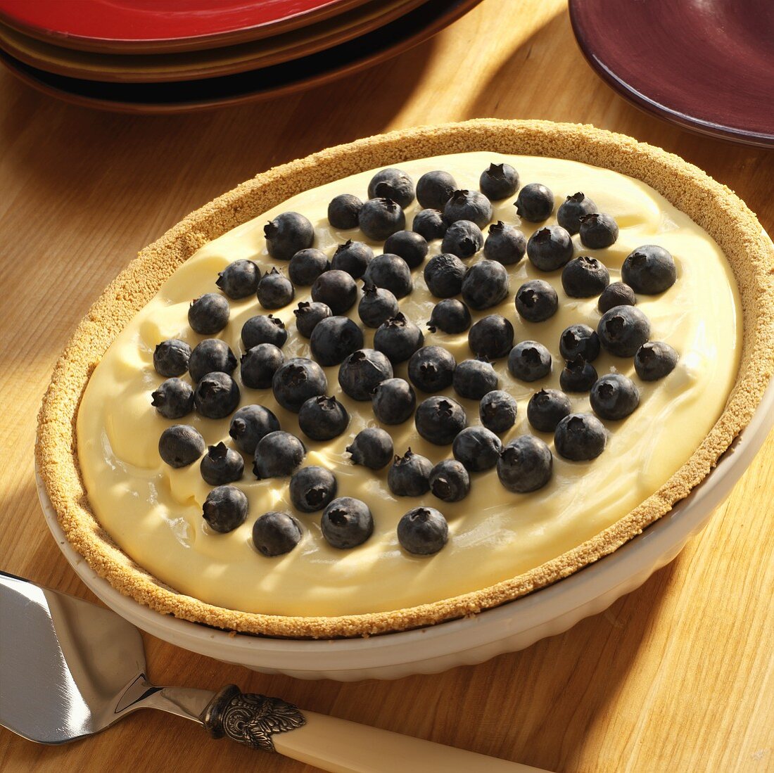 Lemon blancmange and blueberry tart for diabetics