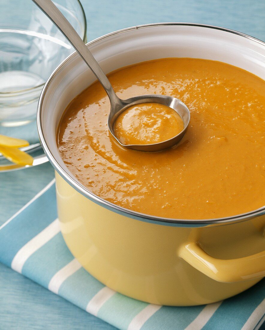 A Pot of Thick Carrot Soup