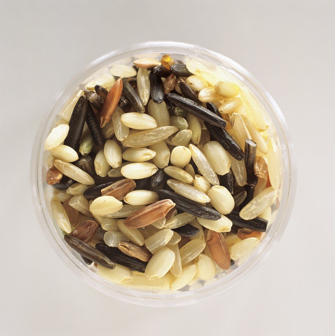 Pine Nuts with Wild Rice and Seeds in a Glass Bowl