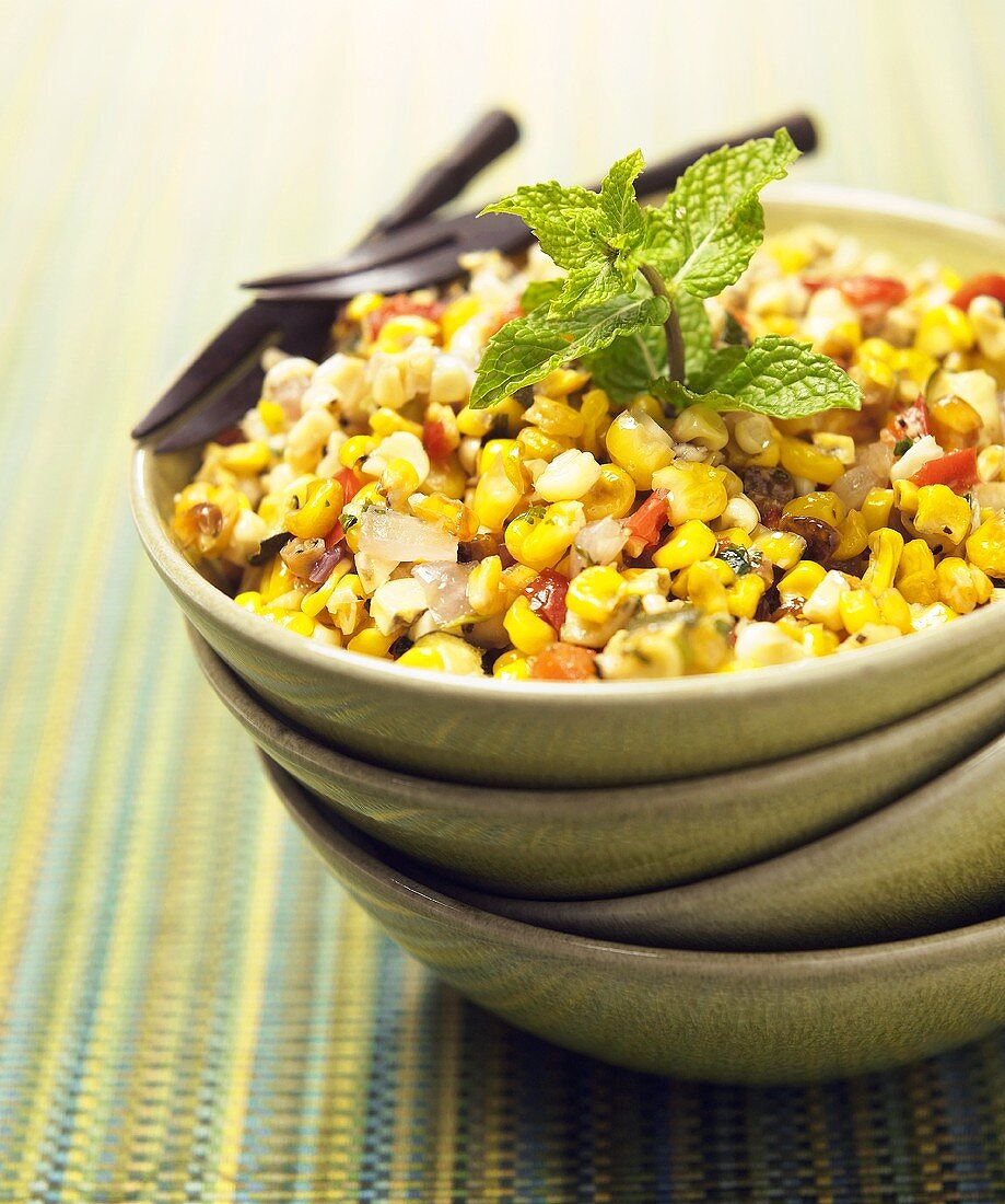 Southwestern Corn Salad with Peppers and Onions