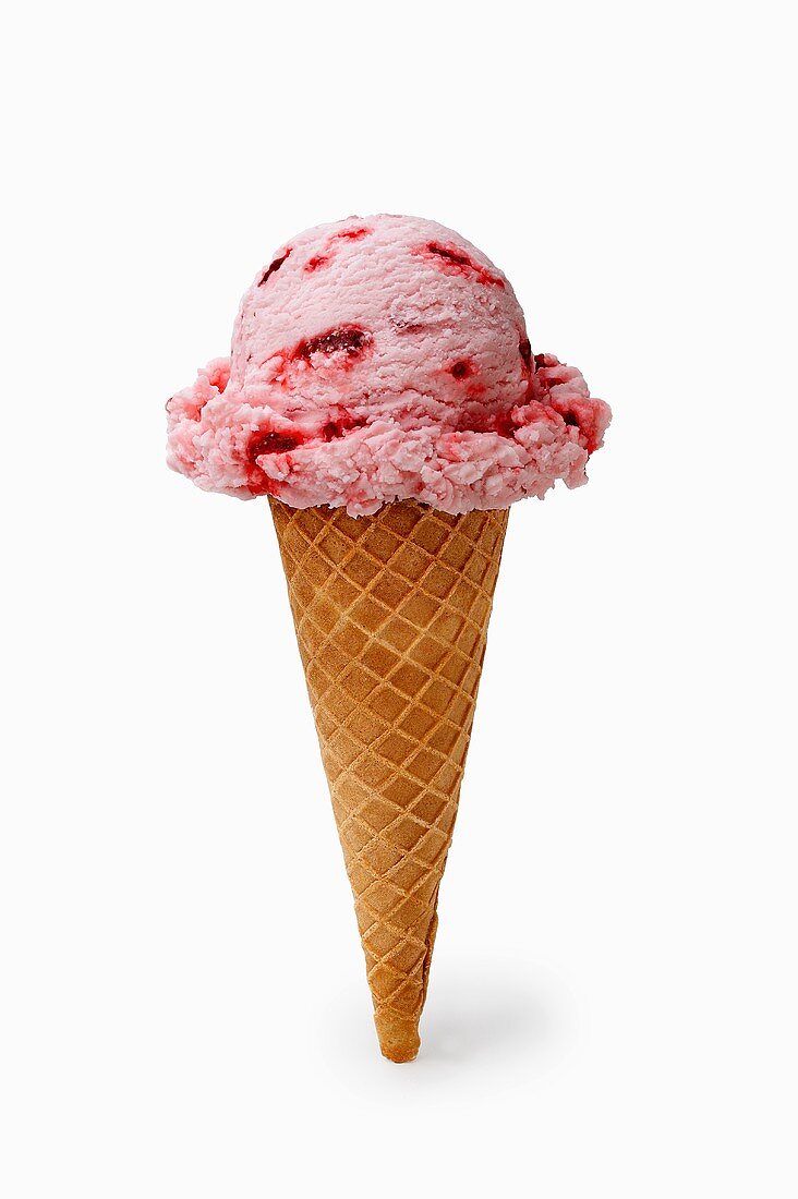 A Strawberry Ice Cream Cone