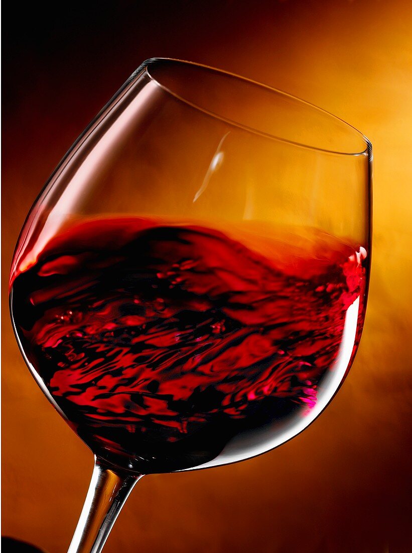 Red Wine Swirling in a Wine Glass