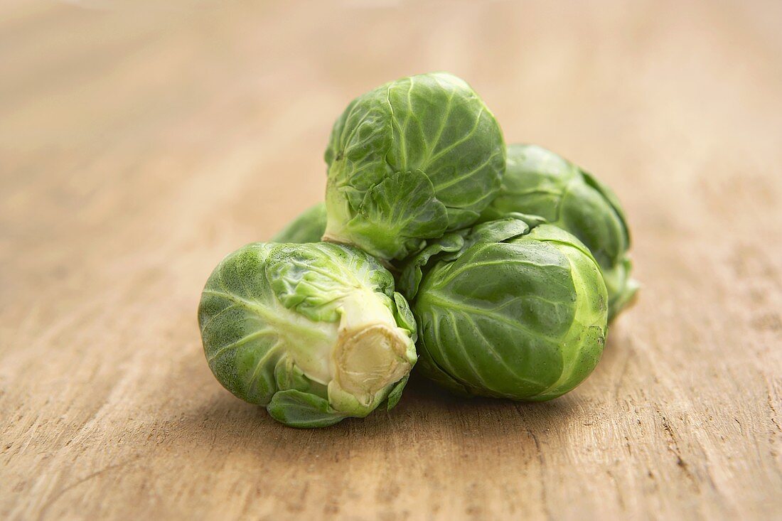 Brussels Sprouts on Wood