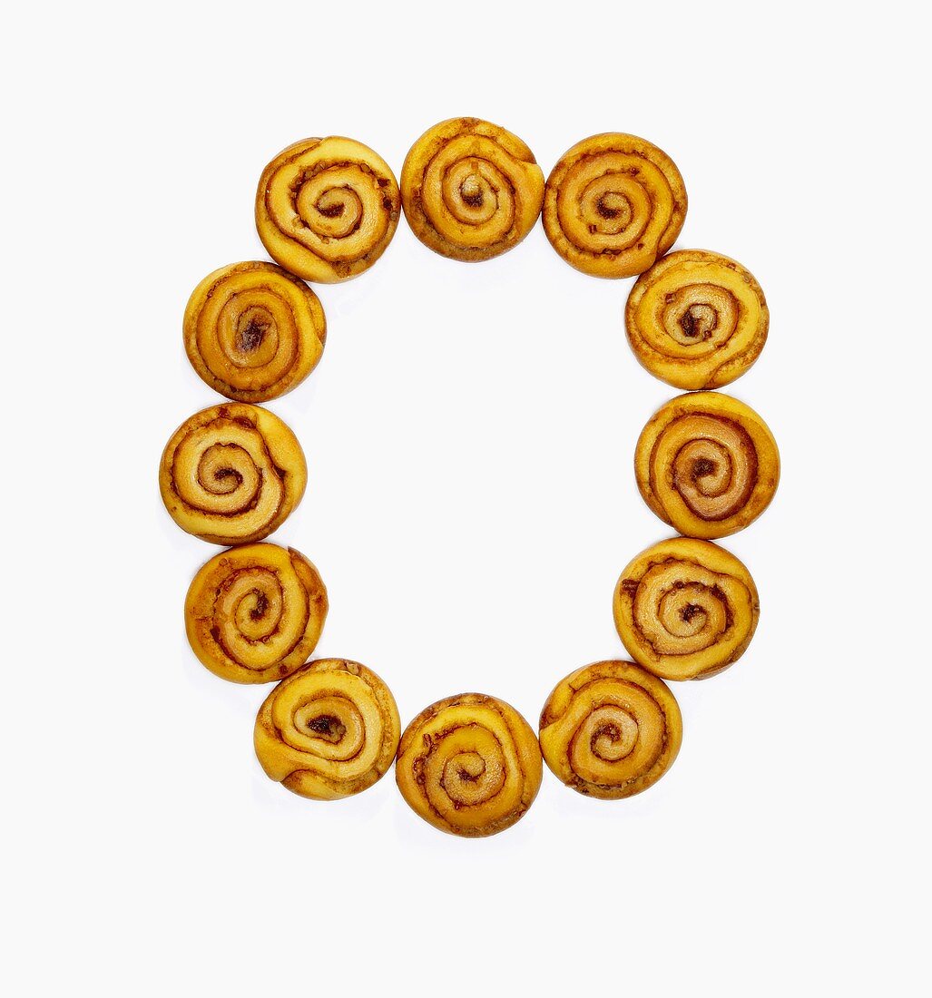 Cinnamon Rolls in a Circle from Overhead