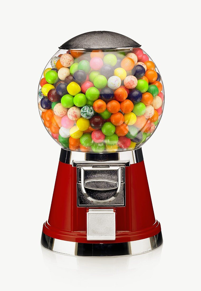 A Candy Machine Filled with Gumballs