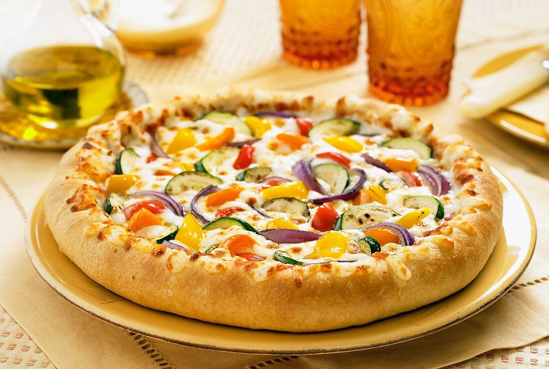 Colorful Whole Vegetable Pizza