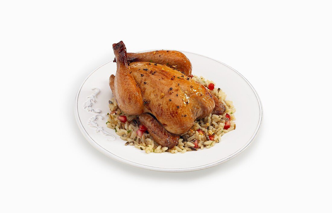 A Cornish Game Hen on a Bed of Rice