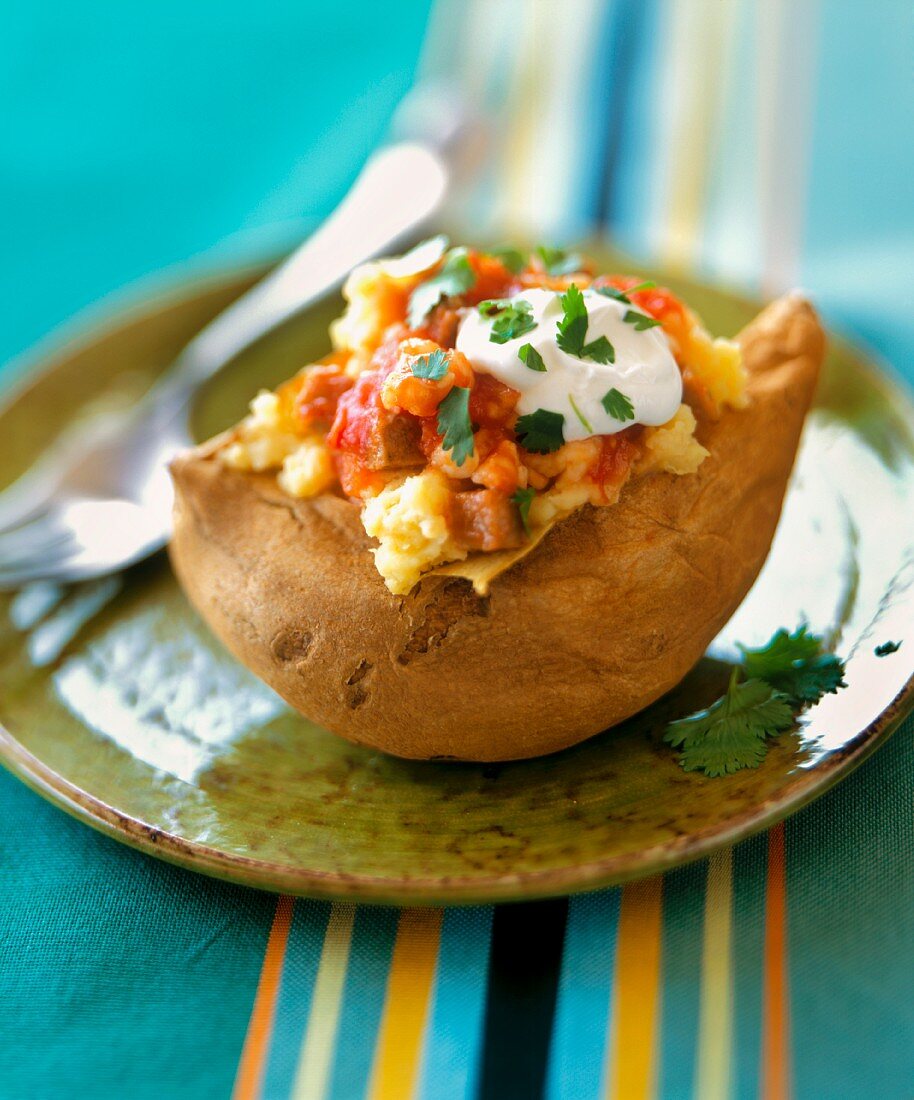 Sweet Potato with Shrimp Salsa