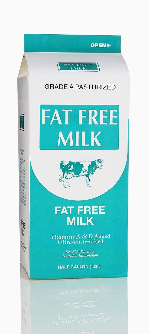 Fettfreie Milch im Tetrapack (USA)