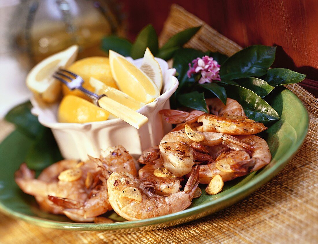 Grilled Shrimp with Garlic and Lemons