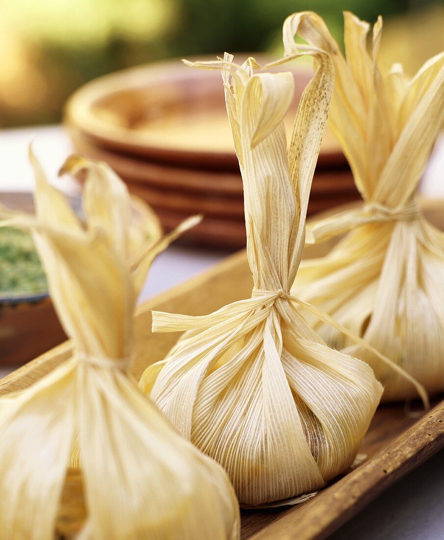 Tamales (gefüllte Maisblätter, Mexiko)