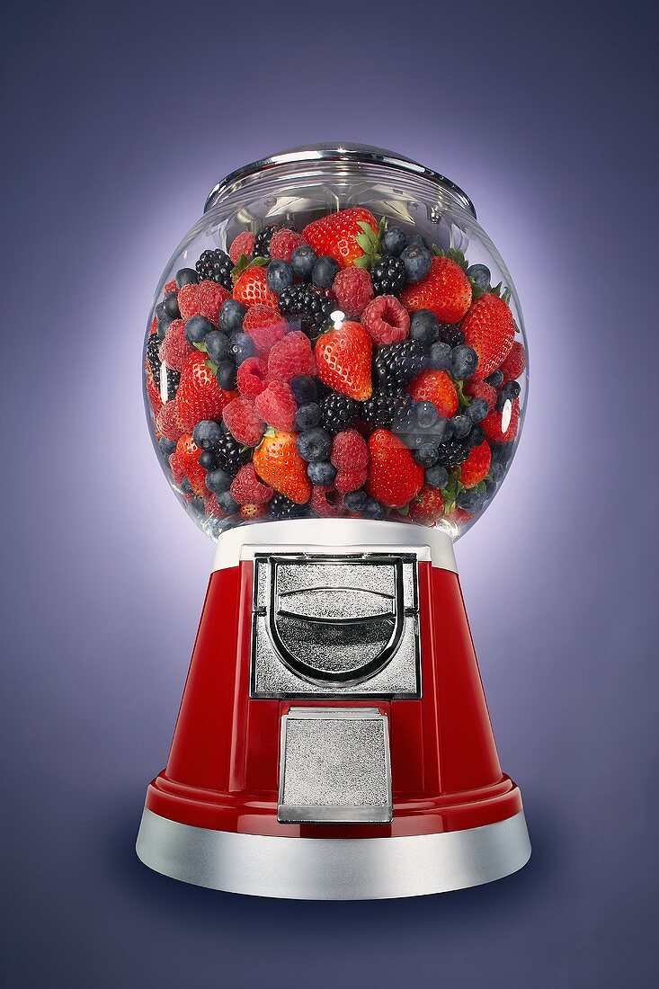 Mixed Berries in a Candy Dispenser