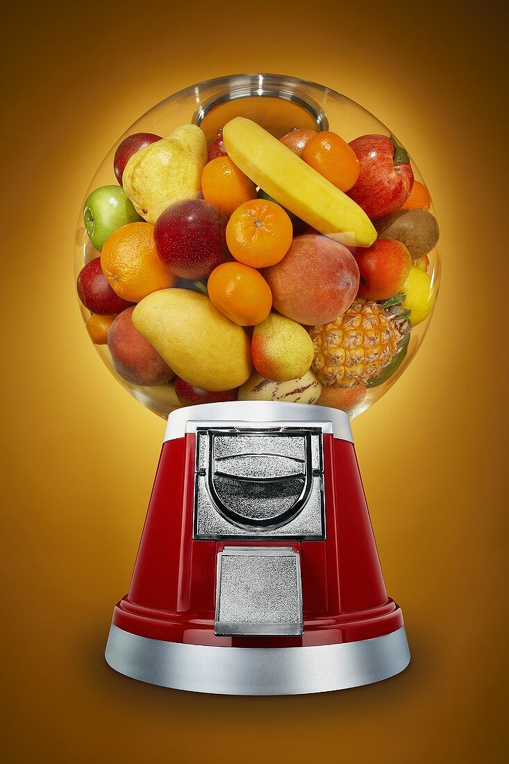 Frische Früchte im Kaugummiautomat