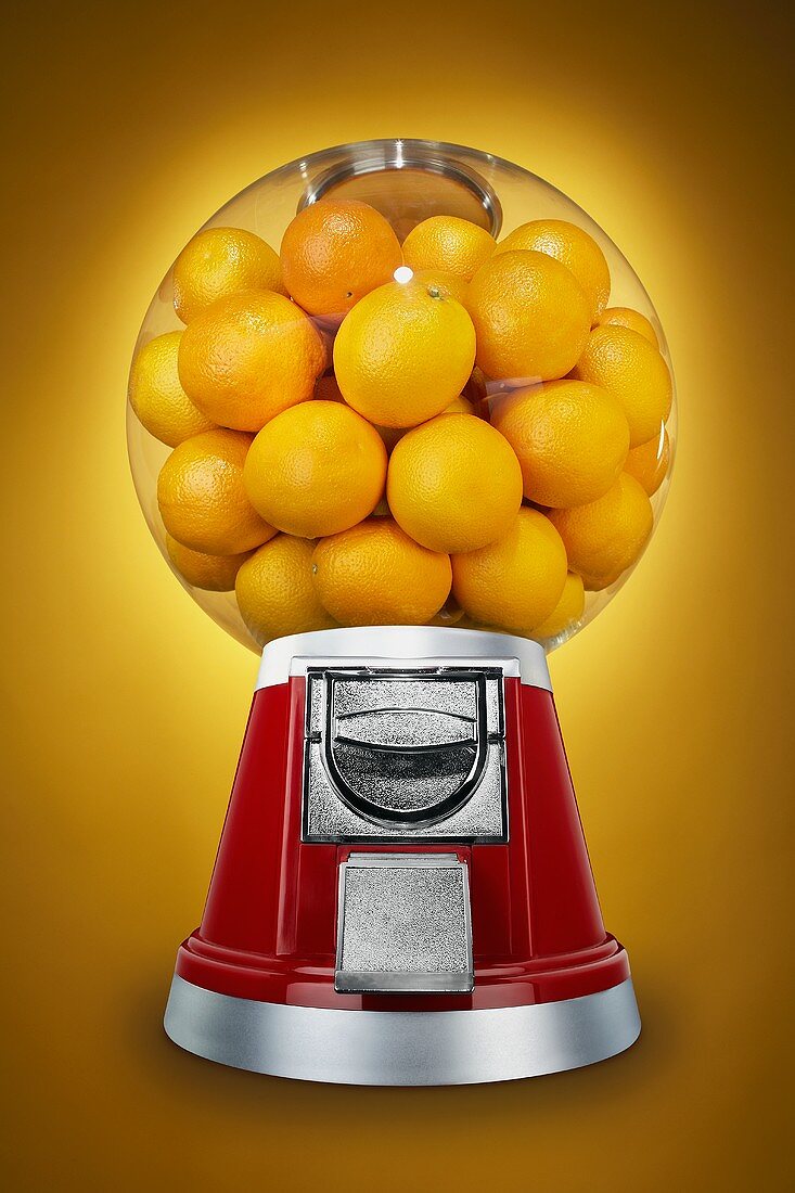 Oranges in a Candy Dispenser