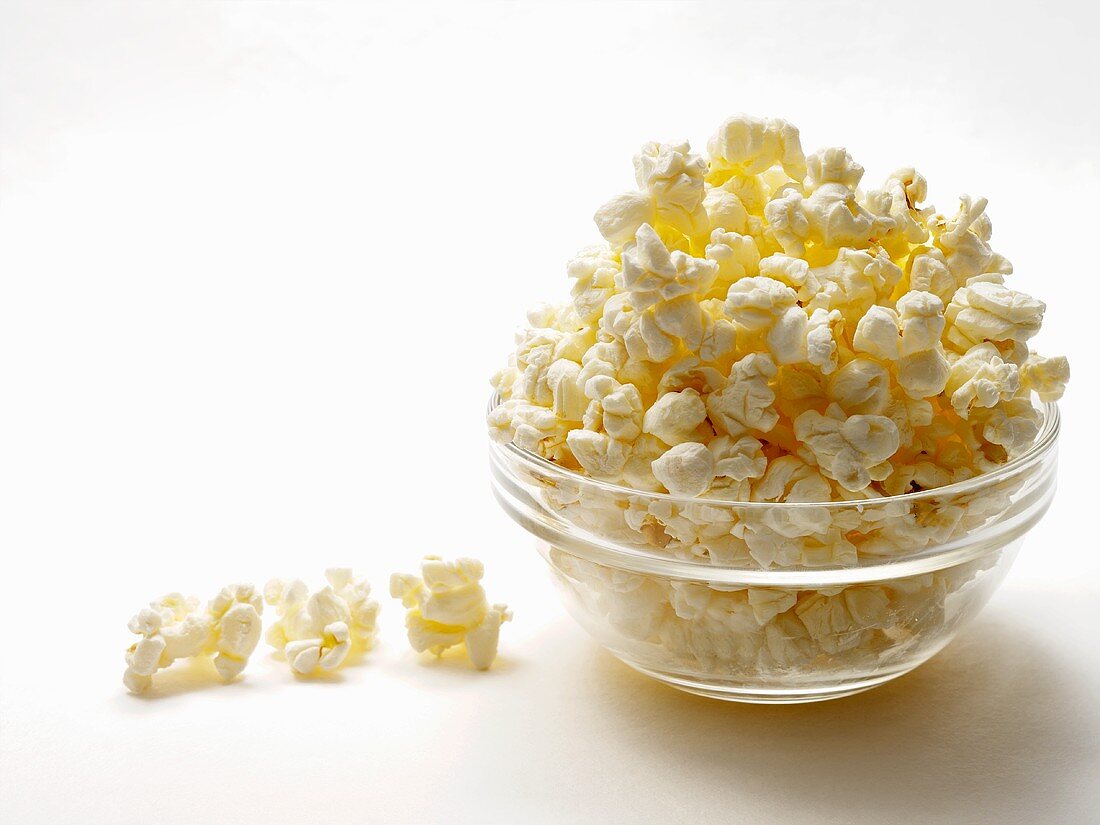 Popcorn in Glasschale