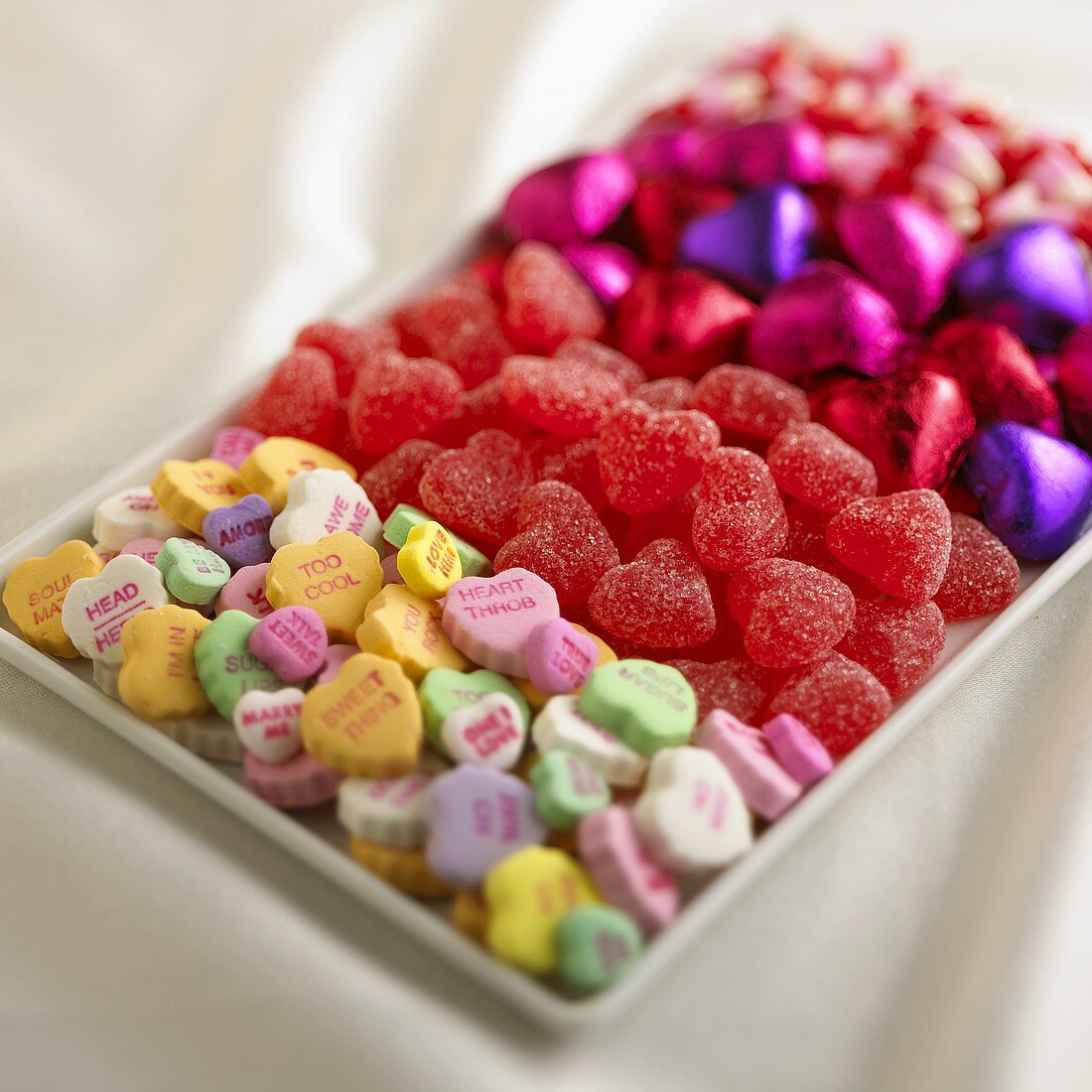 A Tray of Assorted Valentine's Day Candy