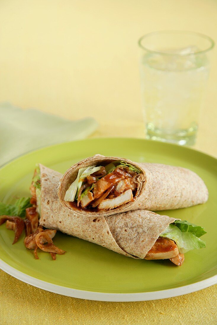 Barbecue Chicken Wrap on a Whole Wheat Tortilla