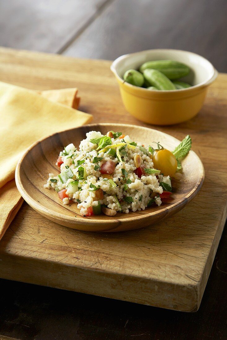 Couscous with Tomatoes, Scallions and Pine Nuts