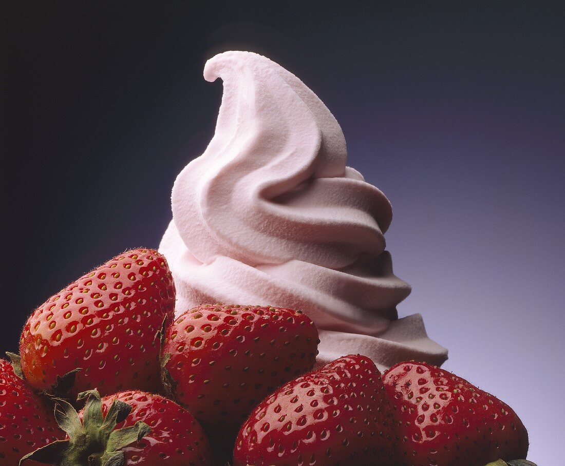 Soft serve strawberry ice cream