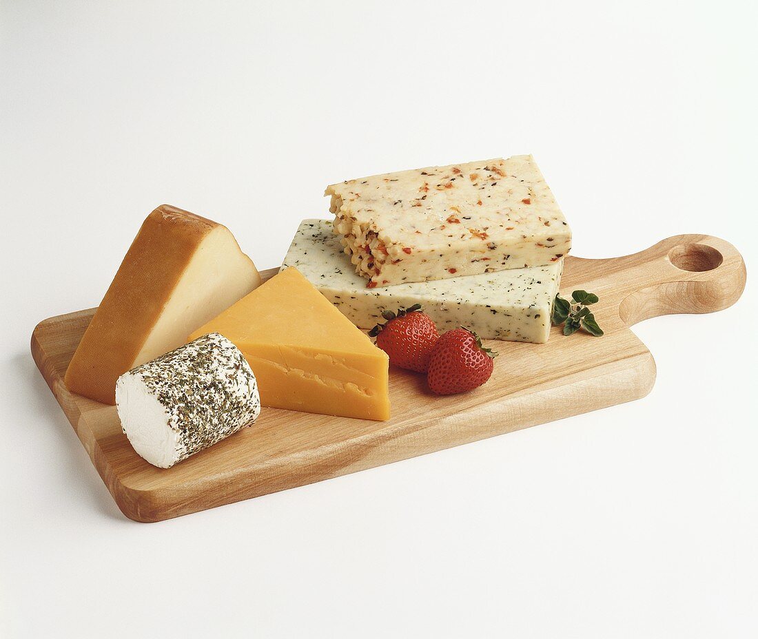 Assorted cheese still life