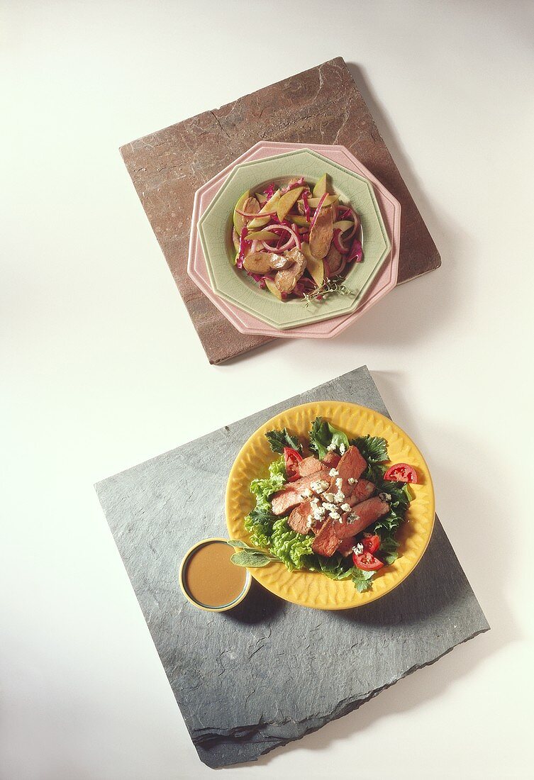 Rindfleischsalat & Schweinefleisch-Salat mit Äpfel