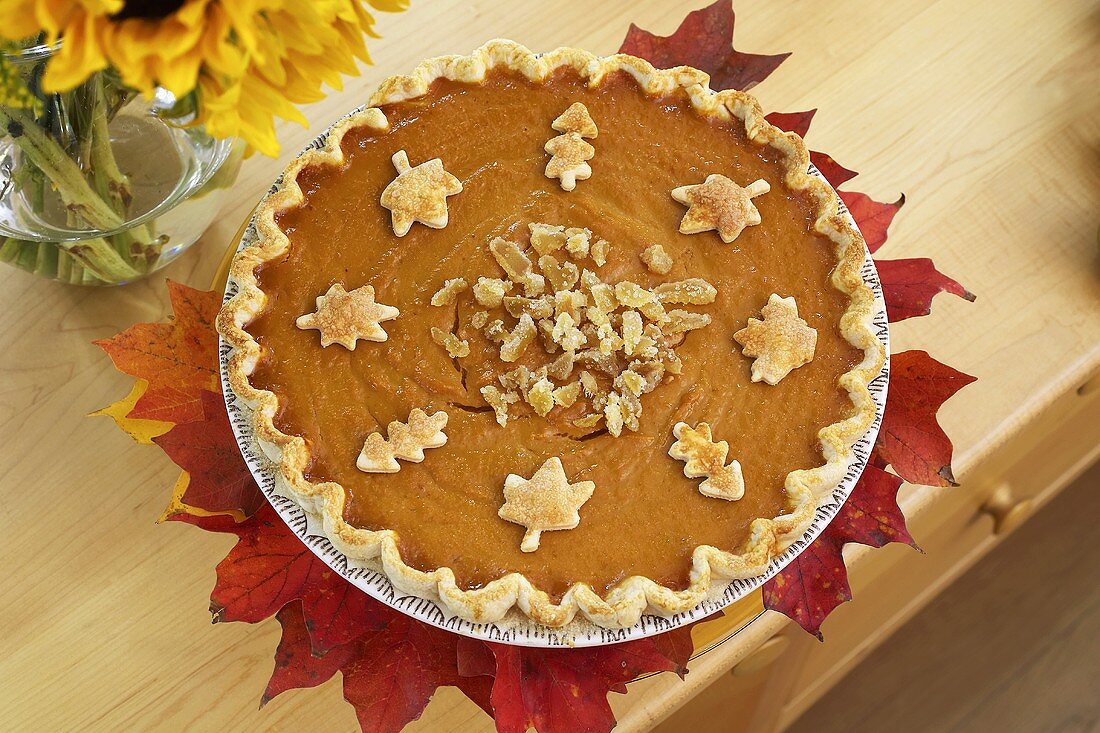 Pumpkin Pie with candied ginger