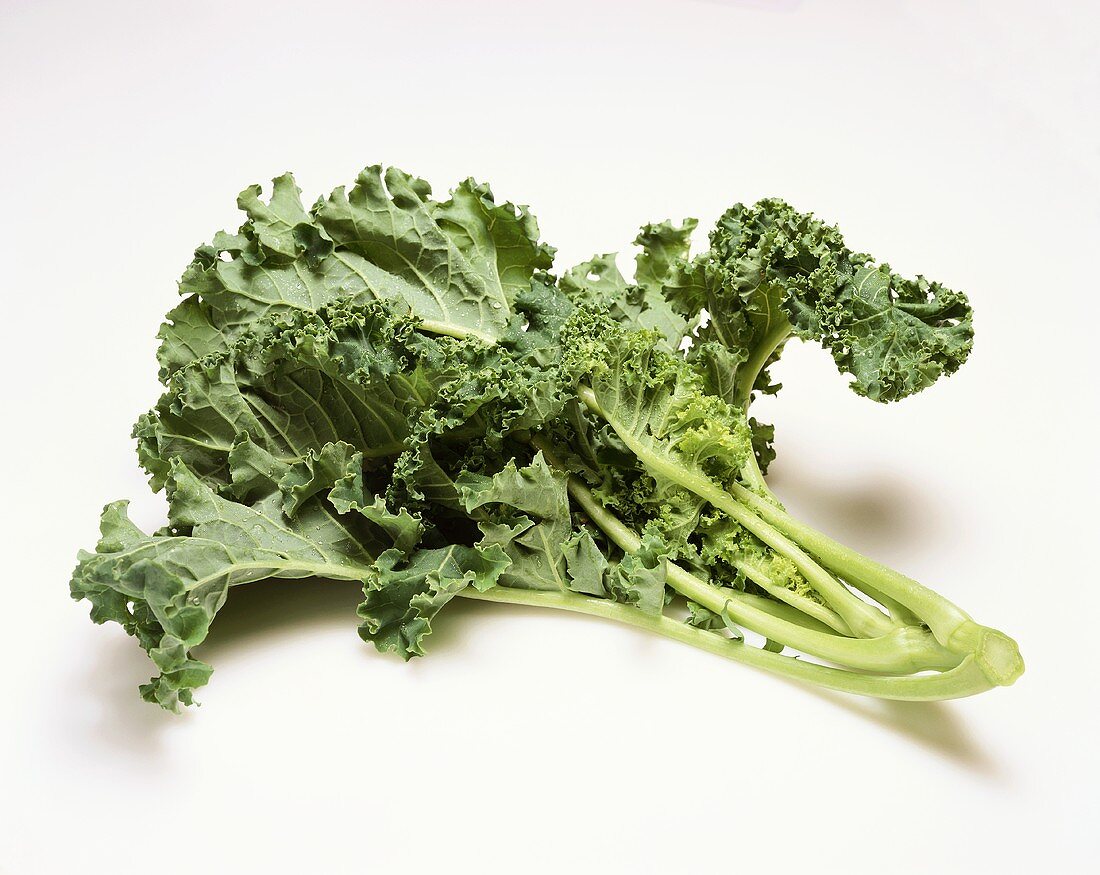 Fresh Kale on a White Background