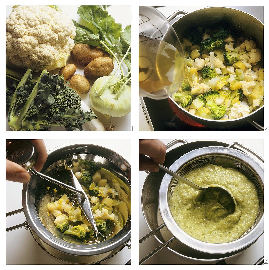 Preparing pureed vegetable soup