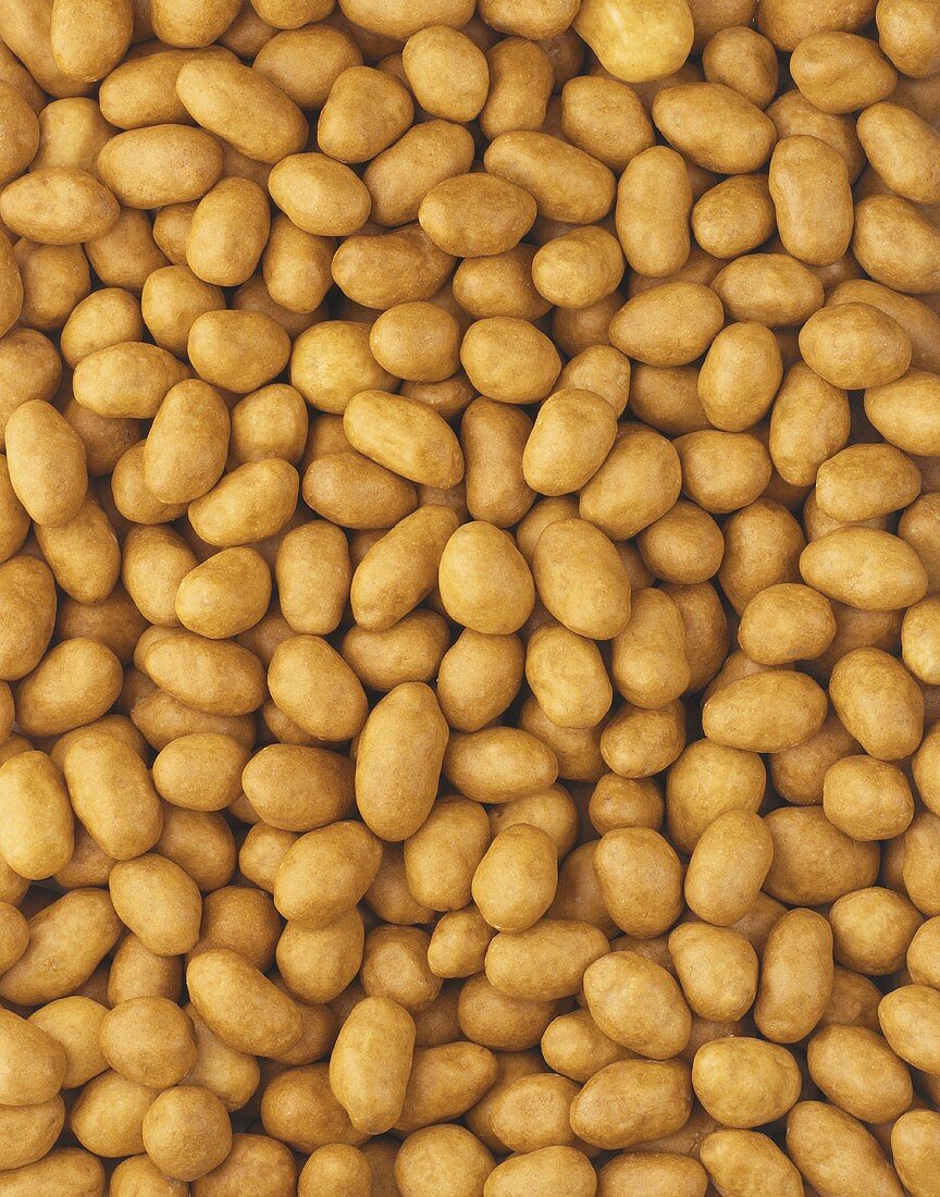 Overhead of Many Mexican Style Spicy Coated Peanuts