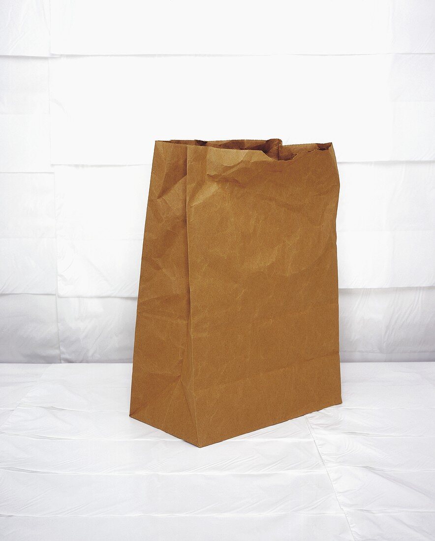 Brown paper bag, crumpled