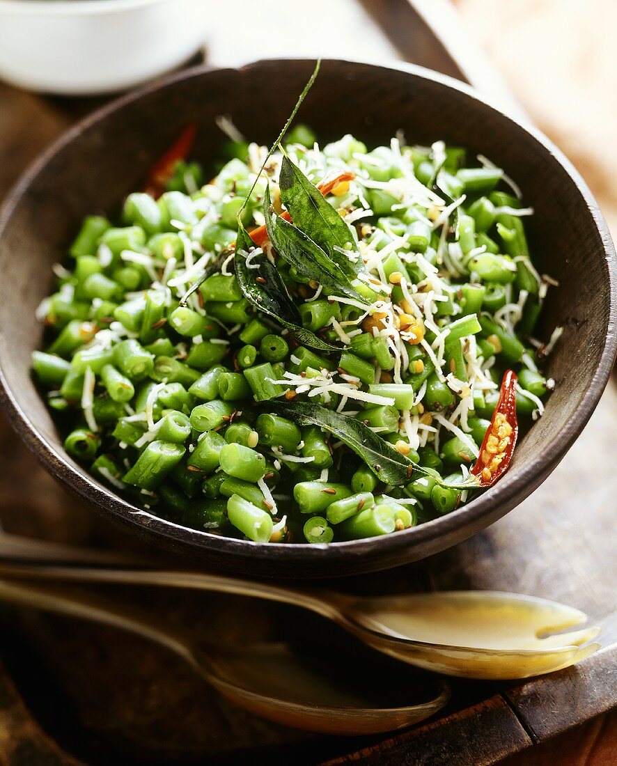 Grüner Bohnensalat aus Indien