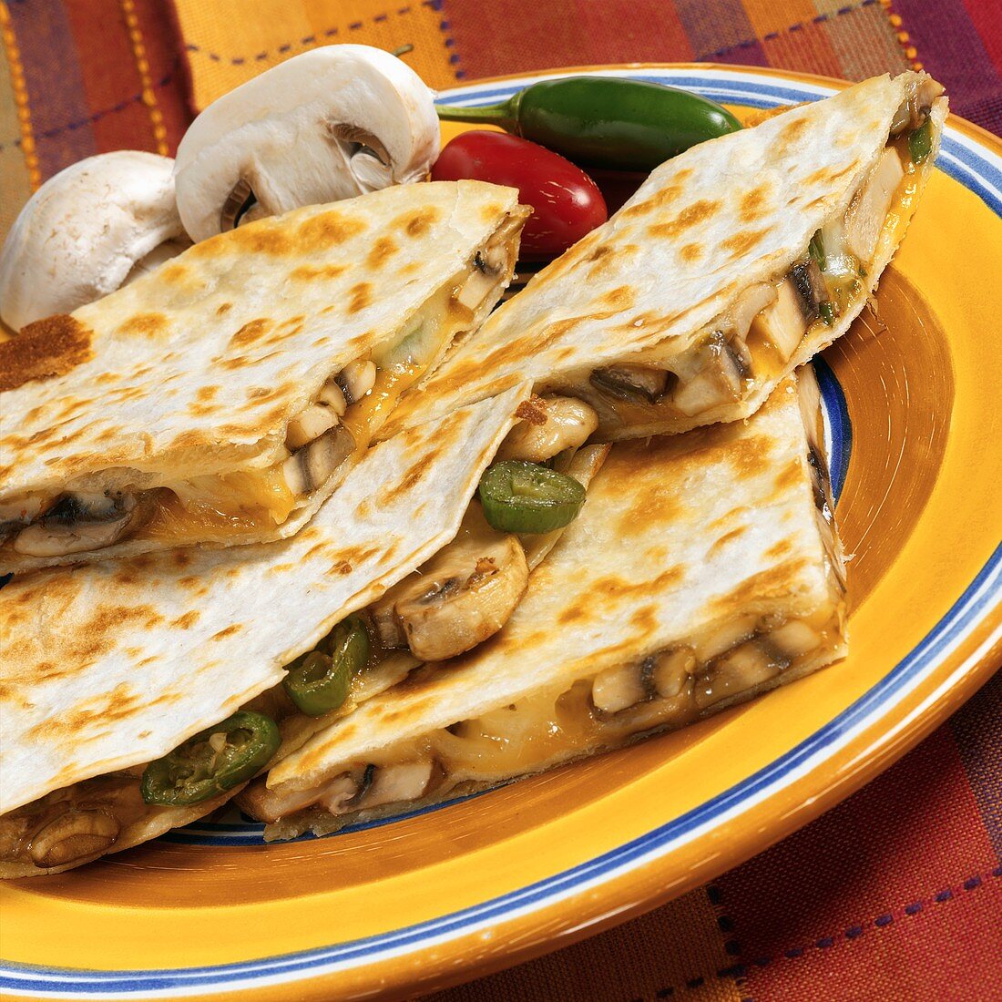 Quesadillas mit Pilz-Jalapeno-Füllung