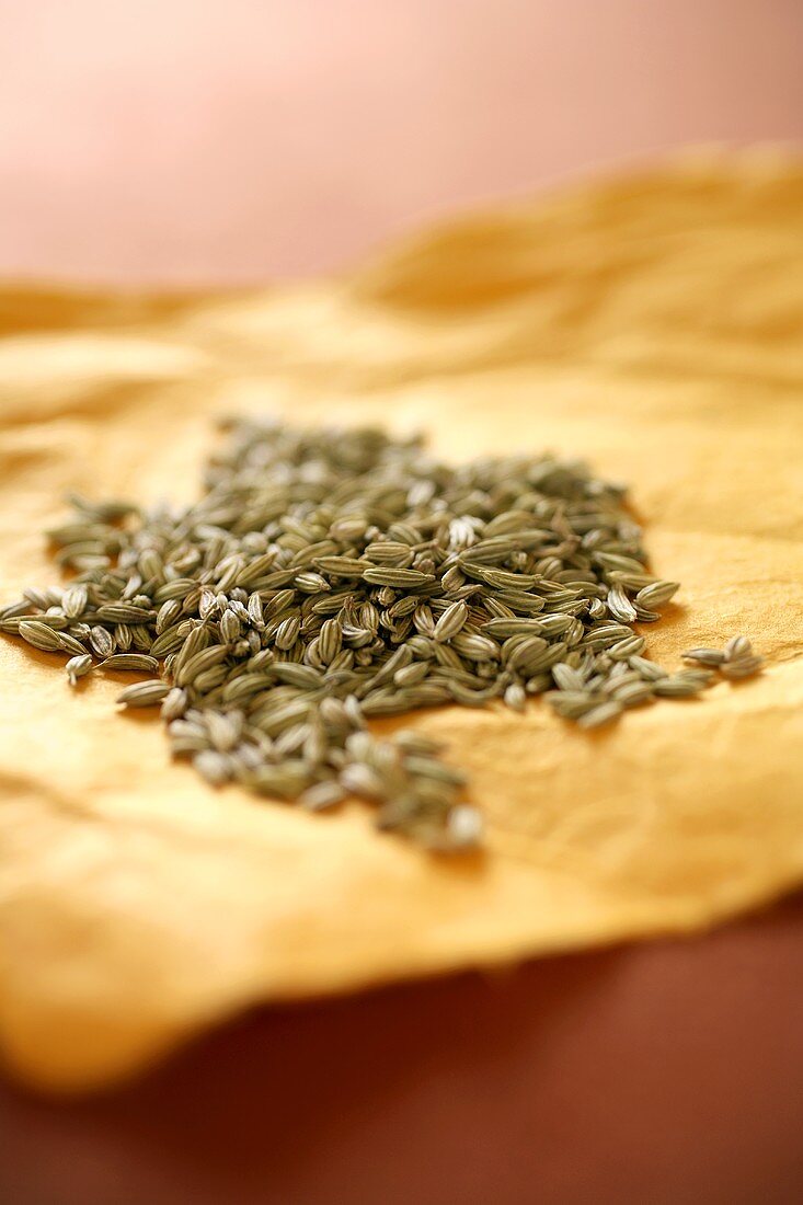 Pile of Fennel Seeds on Paper