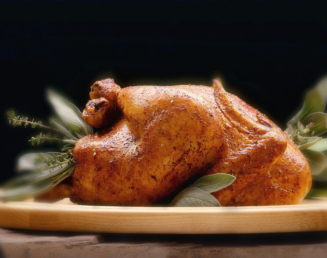 Roasted Turkey Stuffed with Herbs