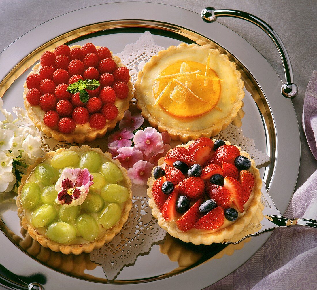 Custard Tarts with Assorted Fruit Toppings