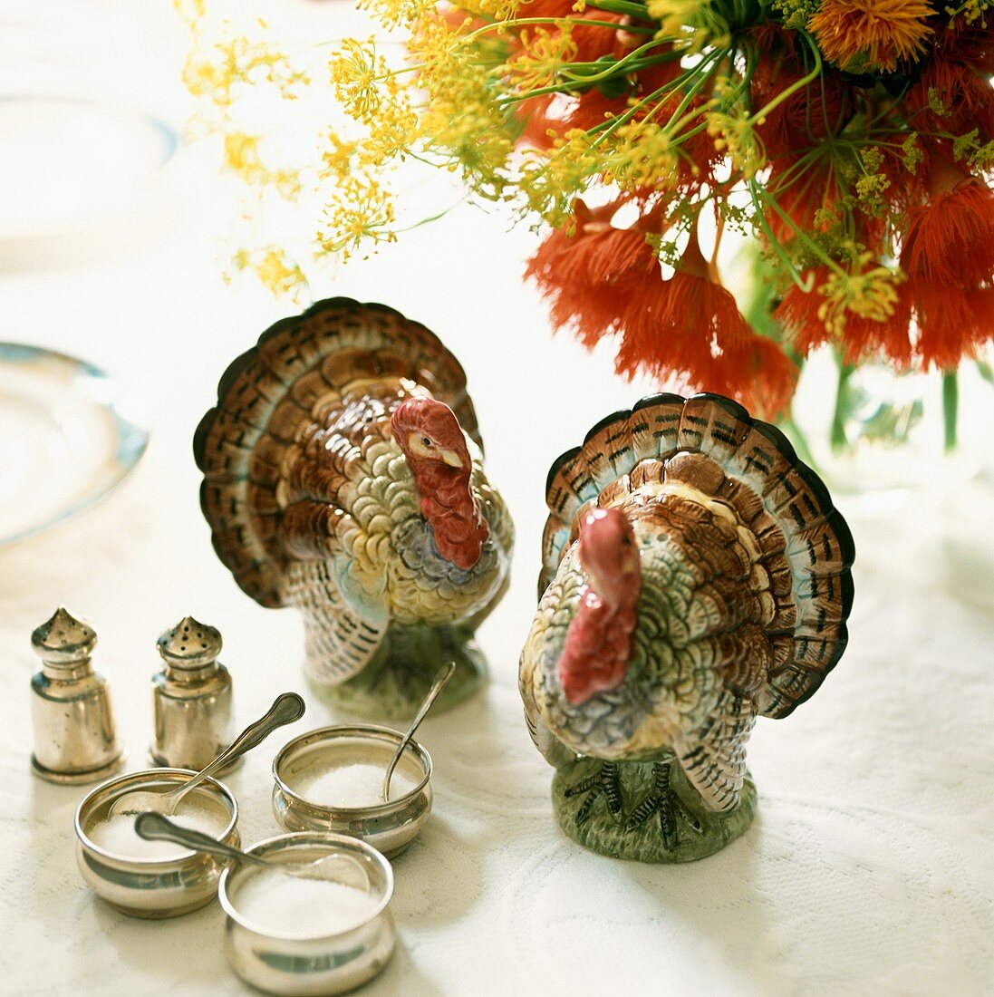 A collection of salt and pepper shakers