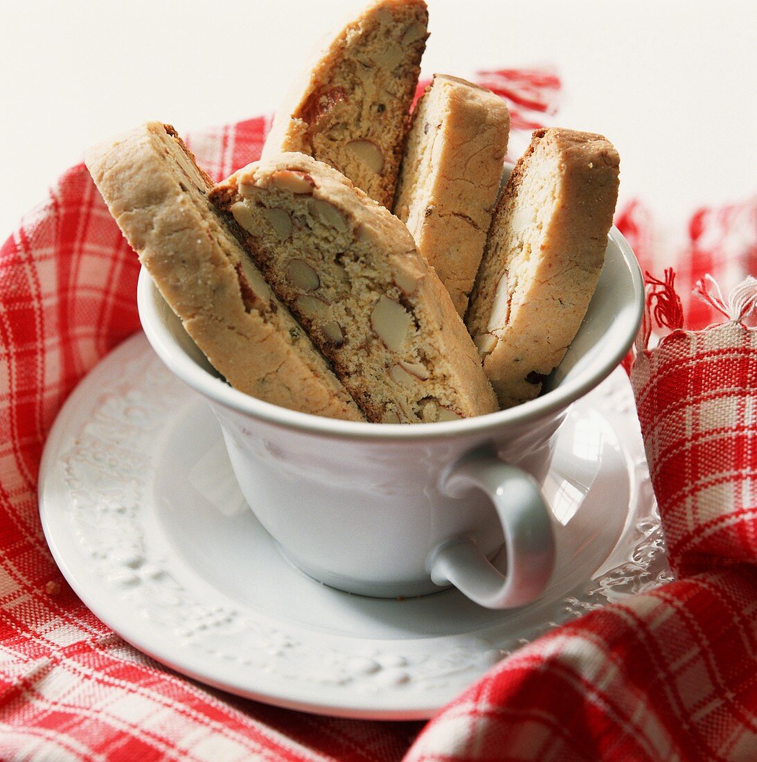 Almond Biscotti in a Tea Cup