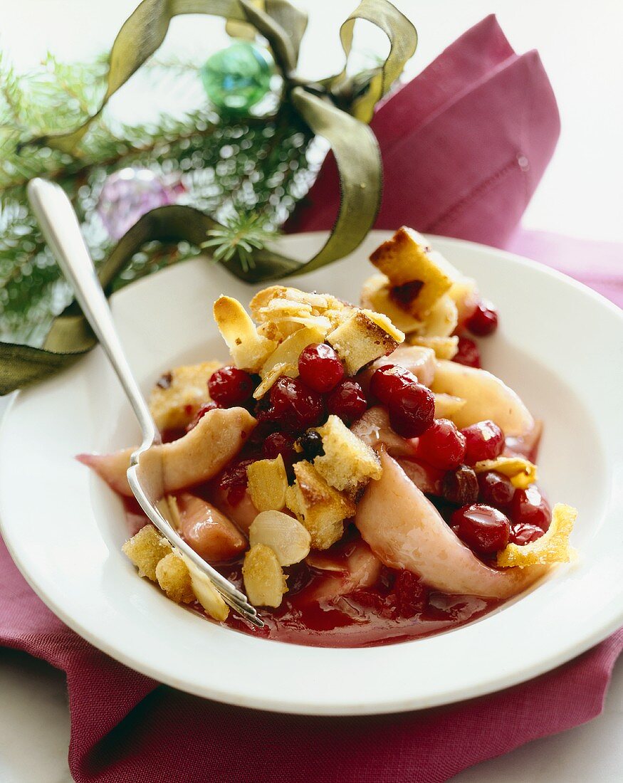 Apfel-Cranberry-Cobbler (Ofengebackene Süßspeise, USA)