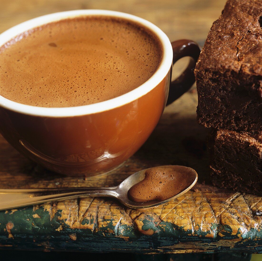 Cup of Hot Chocolate with Brownies