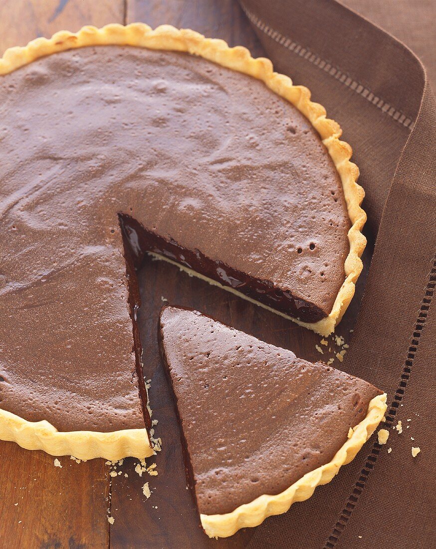 Sliced Chocolate Cream Pie