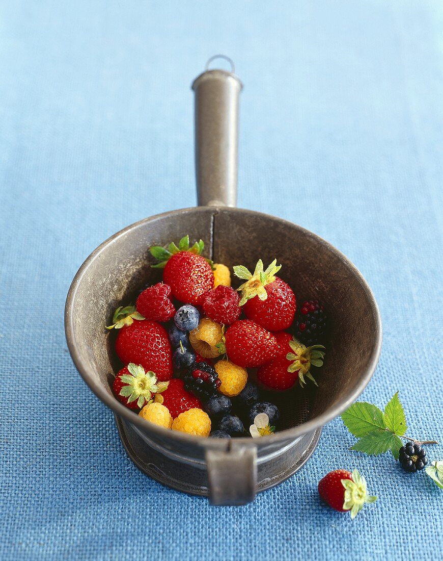 Mixed Berries in an Antique Dish