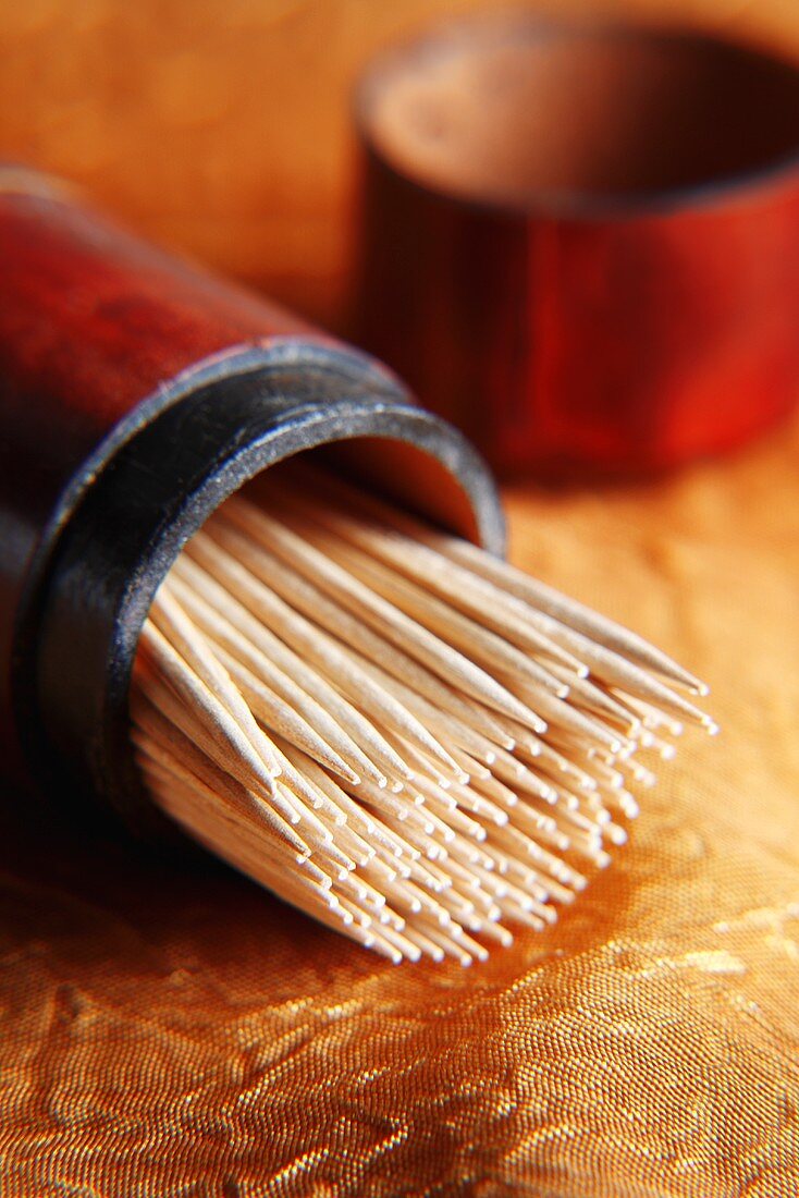 Toothpicks in Container Lying on its Side