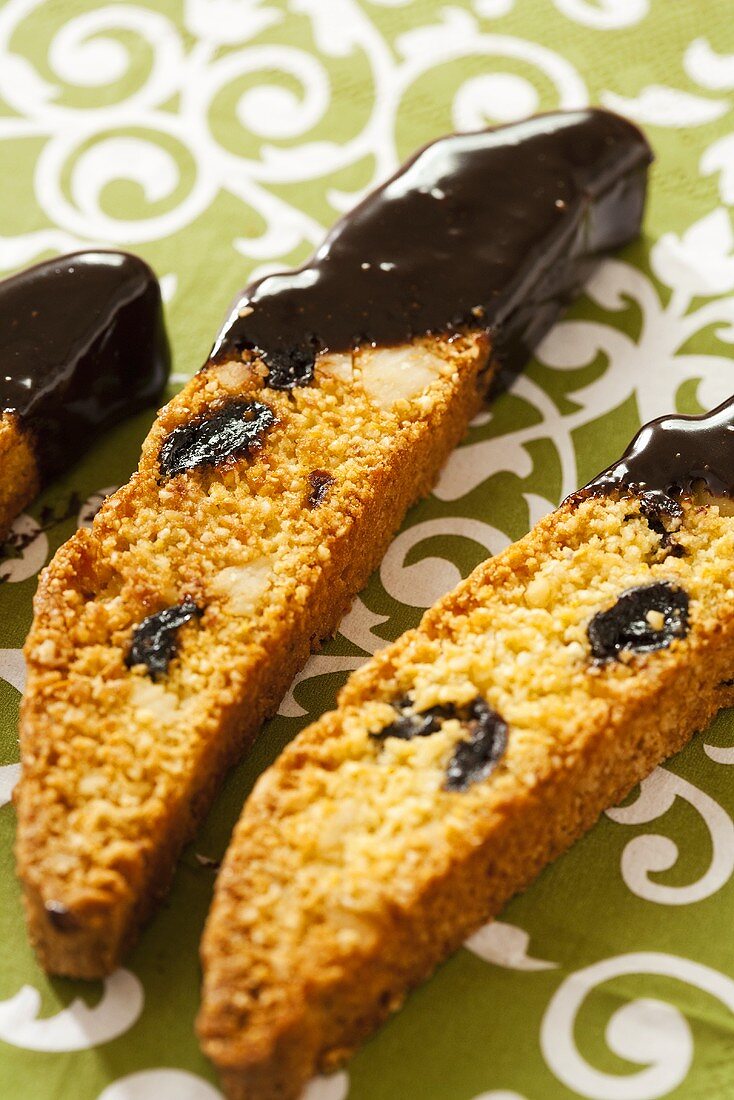 Cantucci al cioccolato (Mandelkekse mit Schokolade, Italien)