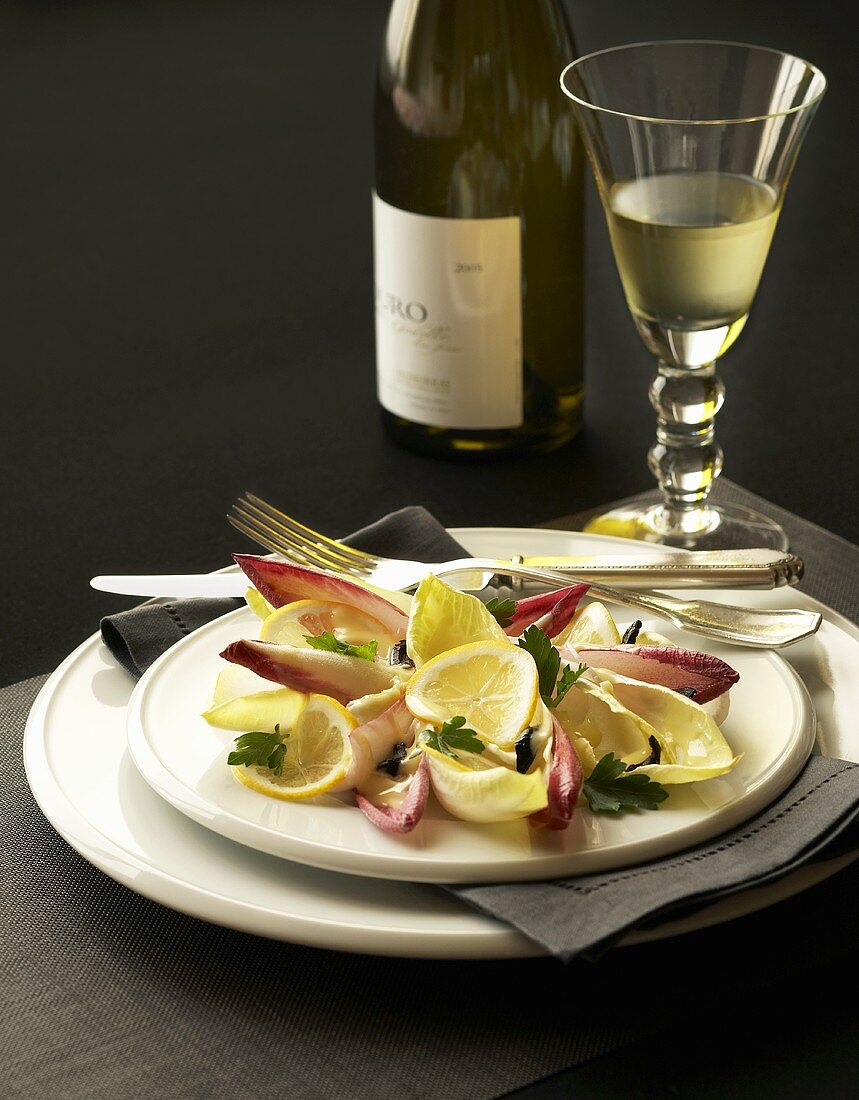 Lemon Chicory Salad; White Wine