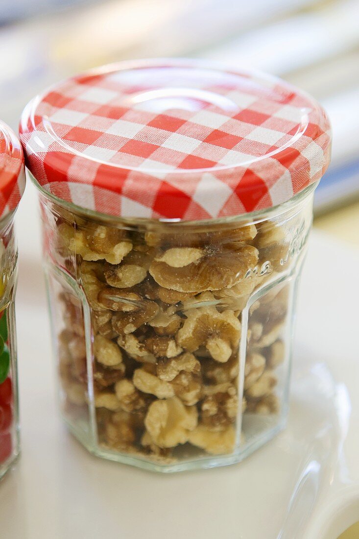 Jar of Chopped Walnuts