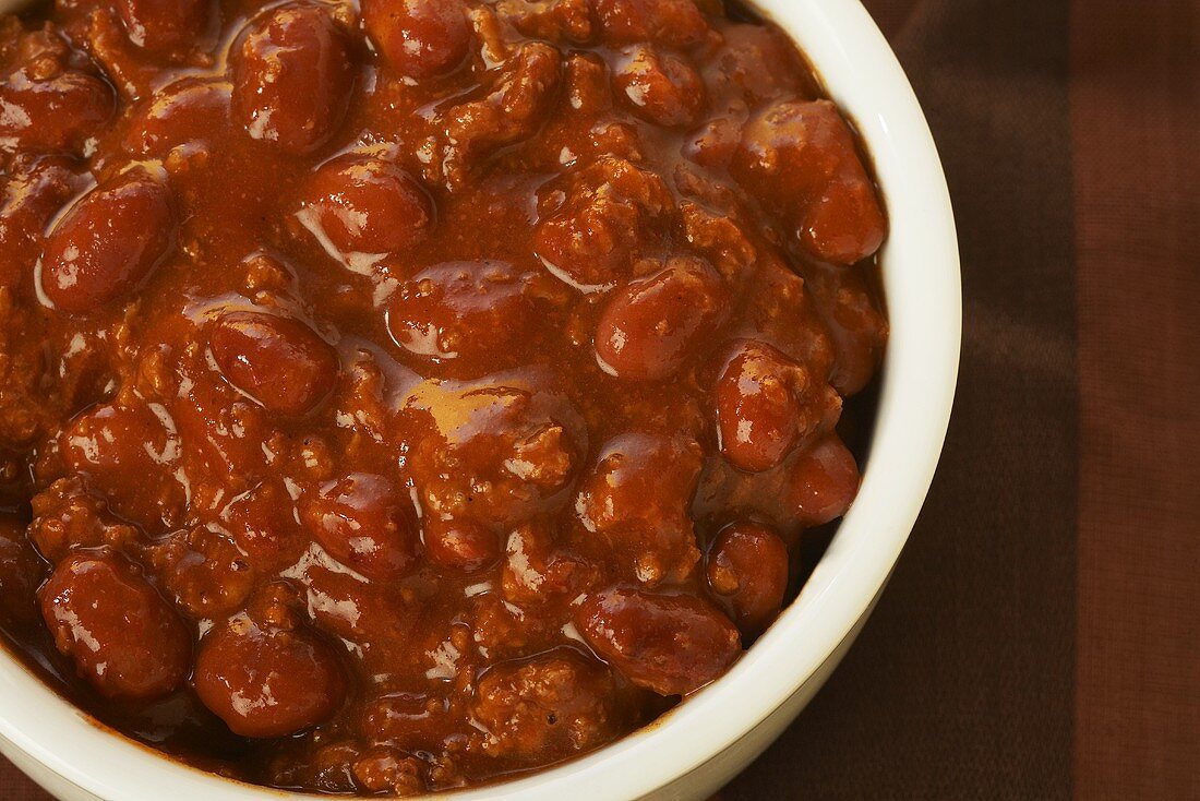 Chili con Carne in Schale von oben