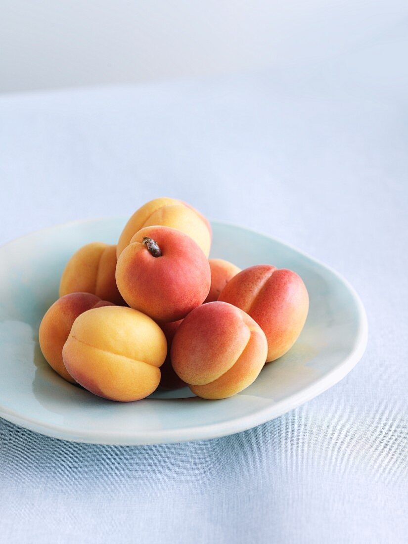Mehrere Aprikosen auf Teller