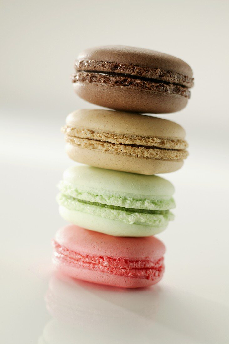 Colored Macaroon Cookies Stacked