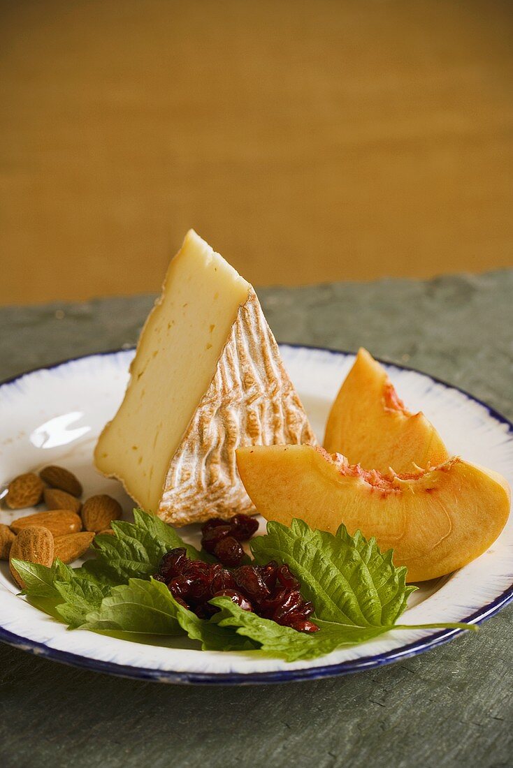 Cheese, Fruit and Nut Plate; With Vermont Cheese Wedge