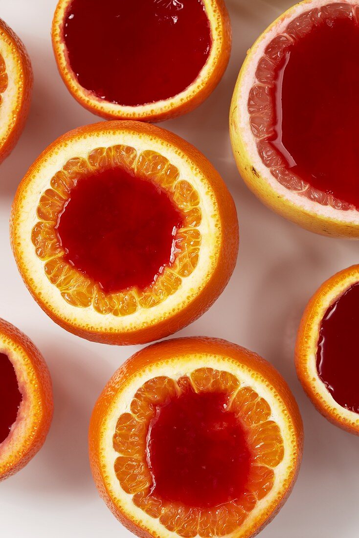 Jello Served in Orange and Grapefruit Shells